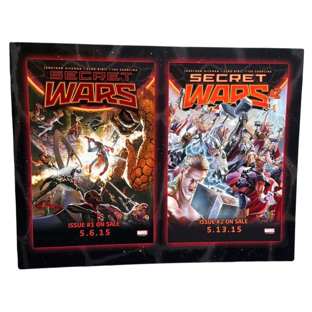 Marvel Secret Wars Battleworld Map Poster OS Black Red 2015 Promo Art